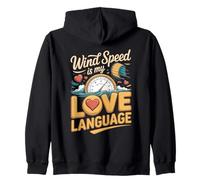 Wind Speed Is My Love Language Kitesurfing Saying Zip Hoodie