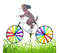 Wind Spinner Cartoon Spinner Cat Dog Bicycle | Animal Riding Windmill Wind Spinner | Garden Stake Animal Wind Spinner | Animal Pinwheels For Garden, Yard, Lawn, Whirligig Stake Decoration
