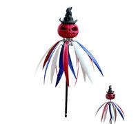 Wind Spinner Pumpkin Scarecrow Garden Spinner Outdoor Windmill Sculptures Scary Halloween Decoration for Lawn Patio Pathway Balcony Holiday Haunted House Wind Spinner Motor Wind