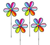 Wind Spinner,Set Of 4 Petal Shape Colorful Yard Pinwheels - Decorative Outdoor Art Ornament For Family Activities Children's Playground Park Exhibitions