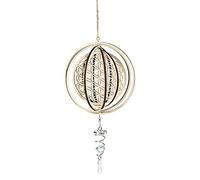 Wind Spinner Wooden Flower Hanging Spinner For Garden, 50x15cm Art Geometric Pattern Hanging Wind Spinner, Rotating Garden Wind Spinner Yard Art Decorations - Indoor/Outdoor Décor