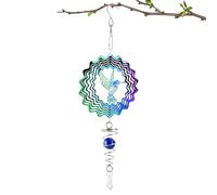 Wind Spinners for Garden 15cm/5.91inch 3D Hummingbird Hanging Wind Spinner with with Ball Spiral Tail Colorful Kinetic Windmill Magical Wind Powered Yard Art Decorations for Indoor Outdoor Garden Yard