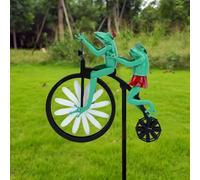 Wind Spinners for Garden, 3D Hanging Wind Spinner Frog Ornament, Iron Alloy Frog Wind Spinners with Large Front Wheels For Outdoor&Indoor Decor, Yard Art, Garden Decoration