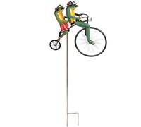 Wind Spinners for Garden Vintage Bicycle Metal Wind Spinner Frogs on a Bike Windmill Garden Ornament 3D Animal on Bike Sculptures for Yard Lawn Decor