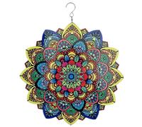 Wind Spinners Outdoor 12'' Mandala Wind Spinner Hanging 3D Wind Spinner, Stainless Steel Wind Spinners Yard Art Decor for Garden 3d Wind Spinner 3d Wind Spinner Mandala Wind Spinner Wind Spinners Outd