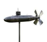 Wind Spinners Outdoor, 3D Submarine Weather Vane, Metal Rotating Design, Garden Lawn Porch Accessory, Eye Catching Home Decor Piece, Suitable for Balcony Deck Poolside Farmhouse Spaces