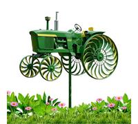 Wind Spinners Outdoor,Vintage Tractor Wind Spinner,Vintage Metal Wind Sculptures & Spinners for Yard and Garden, Retro Farmhouse Windmills Lawn Ornament (A)
