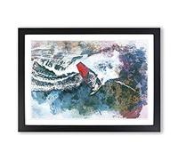 Wind Surfing in Abstract Framed Print | A2 Black Framed Wall Art | Ready to Hang | Abstract Fantasy Picture | Living Room Bedroom Lounge Office