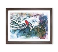 Wind Surfing In Abstract Modern Art Framed Print | A2 Walnut Framed Wall Art | Ready to Hang | Abstract Fantasy Picture | Living Room Bedroom Lounge Office