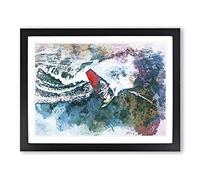 Wind Surfing In Abstract Modern Art Framed Print | A3 Black Framed Wall Art | Ready to Hang | Abstract Fantasy Picture | Living Room Bedroom Lounge Office