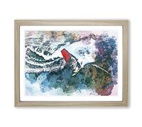 Wind Surfing In Abstract Modern Art Framed Print | A3 Oak Framed Wall Art | Ready to Hang | Abstract Fantasy Picture | Living Room Bedroom Lounge Office