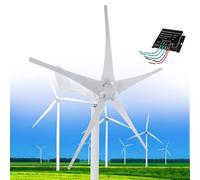 Wind Turbine 12000W Winds Turbine, DC 12V/24V/48V 5 Blade Winds Vertical Generator, 3 Phase AC Permanent Magnet Generator Kit with MPPT Controller Suit for Hybrid Solar