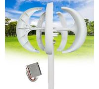 Wind Turbine 16000W 12V 24V 48V 5 Blade Wind Vertical Axis Generator 3 Phase AC Permanent Magnet Generator Wind Turbine Kit with Controller for Hybrid Wind Solar System(White,48V)