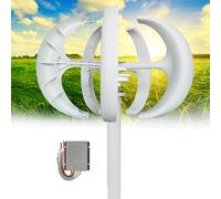Wind Turbine 16000W Vertical Axis Wind Turbine Generator 12V 24V 48V Lantern Type 5-Blade Wind Power Generator Kit With Controller And Permanent Magnet Generator For Roofs, Streets, RVs(White,48V)