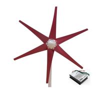 Wind Turbine, 400W AC12V/24V Colorful Wind Turbine Generator Small Windmill for Home Or Boat Use with 600W Controller(6 red Blades,AC12V)
