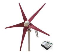 Wind Turbine, 400W AC12V/24V Colorful Wind Turbine Generator Small Windmill for Home Or Boat Use with 600W Controller(5 red Blades,AC24V)