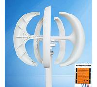 Wind Turbine, 8000W Vertical Axis Wind Turbine Generator For Home 8KW 12V 24V 48V With MPPT Controller Small Low Noise Windmill(White with Control,Onecolor)