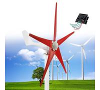 Wind Turbine Generator 12000W DC 12V/24V/48V with 5 Blades Kit and Solar Hybrid Controller for Home Energy Supplementation