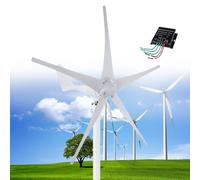 Wind Turbine Generator 12000W DC 12V/24V/48V with 5 Blades Kit and Solar Hybrid Controller for Home Energy Supplementation
