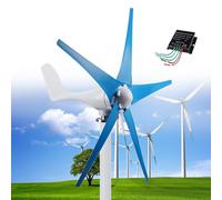 Wind Turbine Generator 12000W DC 12V/24V/48V with 5 Blades Kit and Solar Hybrid Controller for Home Energy Supplementation