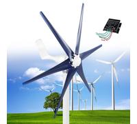 Wind Turbine Generator 12000W DC 12V/24V/48V with 5 Blades Kit and Solar Hybrid Controller for Home Energy Supplementation
