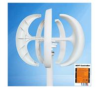 Wind Turbine Generator, 3000W Small Vertical Axis Wind Turbine Generator 3KW 12V 24V 48V with MPPT Low Noise Windmill for Home Farm System(White with Control,Onecolor)