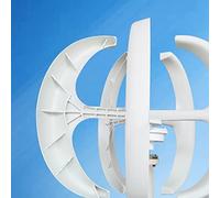Wind Turbine Generator, 5000W Small Vertical Axis Wind Turbine Generator 5KW 12V 24V 48V With MPPT Low Noise Windmill For Home Farm System(White with Control,Onecolor)