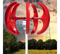 Wind Turbine Generator，，600W Vertical Wind Turbine Generator with 5 Blades & Controller - Efficient Renewable Energy Solution for Home, Marine & Chalet Use, 24V Lantern Motor