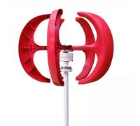 Wind Turbine Generator, 8000W Vertical Axis Wind Turbine Generator For Home 8KW 12V 24V 48V With MPPT Controller Small Low Noise Windmill(Red with Controller,Onecolor)
