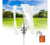 Wind Turbine Generator Kit 14000 W Low Speed Vertical Wind Power Turbine Generator,Vertical 3 Blade 12V 24V 48V Space Saving Windmill Generator Suit for Home/RV/Marine(White,12V)