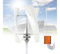 Wind Turbine Generator Kit 14000W Vertical Wind Turbine Generator Kit,3-Blades Helix Wind Power Turbine, with MPPT Controller, for Home Street Lighting Chalet, Boat(White,48V)