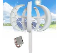 Wind Turbine Generator Kit, 16000W 12V/24V/48V Vertical Wind Turbine Electricity Set, 5 Blade Horizontal Wind Power Generator Kit for Home, Boat, Marine, Monitoring, Street Lighting(White,12V)