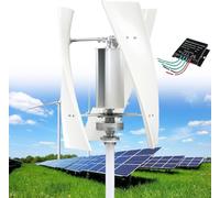 Wind Turbine Generator Kit 16000W 12V/24V/48V Wind Turbine Kit 3-Blades Helix Wind Power Turbine Generator Vertical Axis Controller Nature Power System For Marine Rv Home Industrial Energy(White,48V)