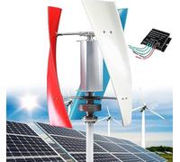 Wind Turbine Generator Kit, 16000W Portable Vertical Helix Wind Power Turbine Generator, 3 Blade Wind Generator Kit with Charge Controller for Marine RV Home Industrial Energy,(Colorful,12V)