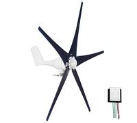WIND TURBINE GENERATOR KIT 400W 12V 5/6 BLADES HYBRID CHARGE CONTROLLER 2.0M/S START WIND SPEED WIND POWER GENERATOR OUTPOSTS METEOROLOGICAL COMMUNICATION BASE STATIONS HIGHWAYS (5 Blades)