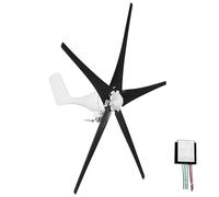 WIND TURBINE GENERATOR KIT 400W 12V 5/6 BLADES HYBRID CHARGE CONTROLLER 2.0M/S START WIND SPEED WIND POWER GENERATOR OUTPOSTS METEOROLOGICAL COMMUNICATION BASE STATIONS HIGHWAYS (5 Blades)