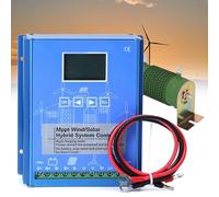 Wind Turbine Generator Kit Charge Controller Vertical Turbines Generator Energy Electricity Equipment，2000W Wind Solar Hybrid Controller 12V/24V/48V MPPT Boost Charger with LCD Display Mul