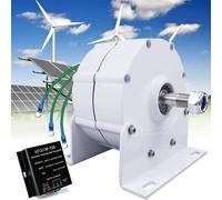 Wind Turbine Generator Kit Charge Controller Vertical Turbines Generator Energy Electricity Equipment，Permanent Magnet Generator Three Phase AC Alternator 12000W Low RPM 600R/Min for Horizo