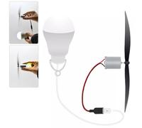 Wind Turbine Generator Kit, DIY Science Experiment with Motor and Propeller for Students, USB Bulb 5W, 18cm Blades, Metal ABS