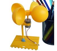 Wind Turbine Generator Kit - Electronics ABS DIY 15x15x18cm | Wind Power Generator | Mini Turbine with DC Kit with LED Light for Students, Balcony, Patio, Classroom, Science
