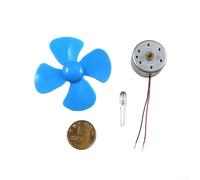 Wind Turbine Generator Kit for Educational Use - DIY Science Experiment Kit for Students, 57mm Blade Diameter, 24mm Motor, 0.1-12V Out