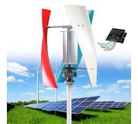 Wind Turbine Generator Kit, Portable Vertical Helix, 3 Blade Wind Power Generator with Charge Controller for Marine RV Home Industrial Energy