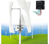 Wind Turbine Generator Kit,Vertical 3 Blades Home Windmill Hybrid System,Helical Magnetic Levitation Shaft for Terrace,Marine,Motor,Chalet,Boat(20000W,24V)