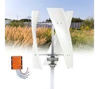 Wind Turbine Generator Kit Wind Generator Power Turbine Vertical 3 Blade With Controller 18000W 12V/24V/48V Suited For Boats, Gazebos, Cabins Mobile Corporate And Industrial Energy Supplem(White,24V)
