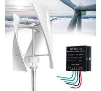 Wind Turbine Generator Kit with Charge Controller Vertical Electricity Producer Equipment，12000W Wind Turbine Generator Kit for Home, Efficient Wind Power System with Wind-Solar Hybrid Contr