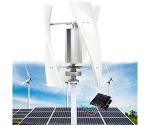 Wind Turbine Generator Kit With Charge Controller Vertical Turbine Generator,Portable Wind Turbine Generator Kit, Helix Design for Hybrid Energy Solutions, Efficient Wind Power System for Ho