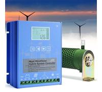 Wind Turbine Generator Kit With Charge Controller Vertical Turbine Generator,Wind Solar Hybrid MPPT Charge Controller with LCD Display & Dump Load - Efficient System for Home, Boat, Street L