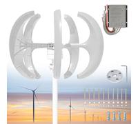 Wind Turbine Generator，，Wind Turbine 13000W 12V/24V/48V/72V/110V/220V 5 Blade Wind Vertical Generator 3 Phase AC Permanent Magnet Generator Wind Turbine Kit with Controller,12V-White