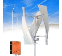 Wind Turbine Generator,,Wind Turbine Generator 6000W Vertical Wind Power Turbine Generator with Controller, 3 Blade Wind Generator Kit for Home Street Lighting,White-12V