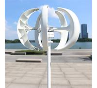 Wind Turbine Kit, 3000W Wind Turbine 12v 24v Vertical Axies Wind Generator VAWT Small Windmill Free Energy With MPPT Charge Controller Homeuse(Bianco,MPPT Controller,Onecolor)